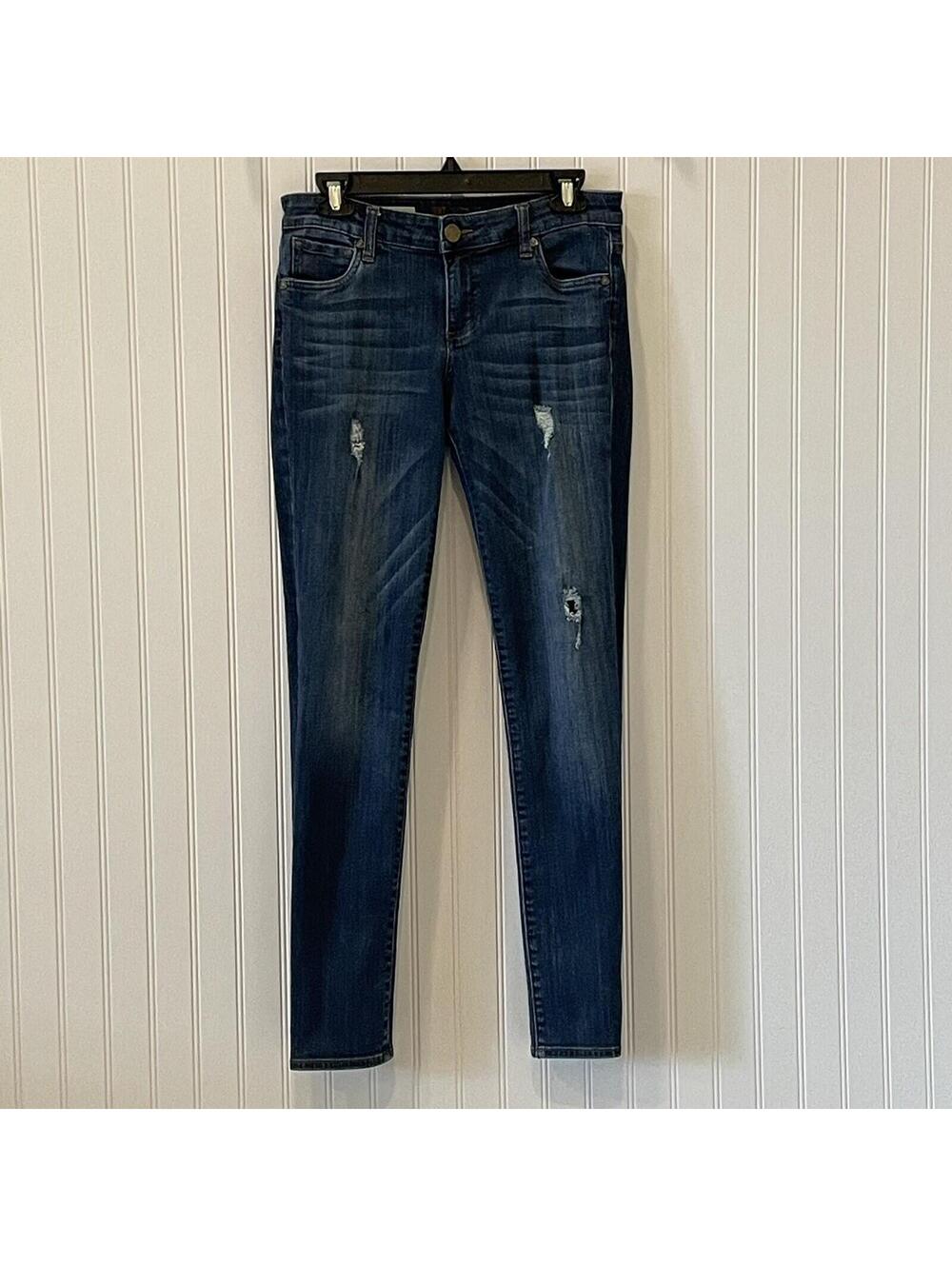 Kut from the Kloth Jeans Catherine Boyfriend Dark Wash Distressed Size 4